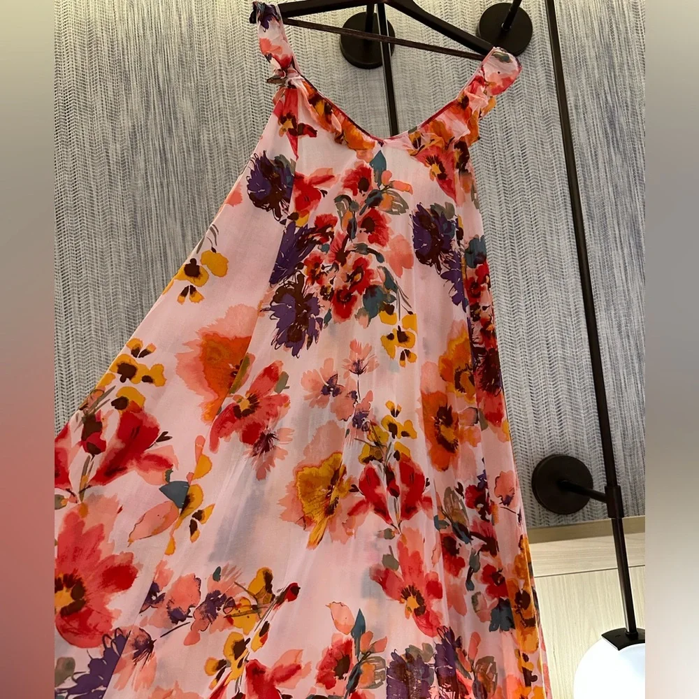 H&M Floral Flounce Trim Ruffle Midi Dress - Picture 9 of 16
